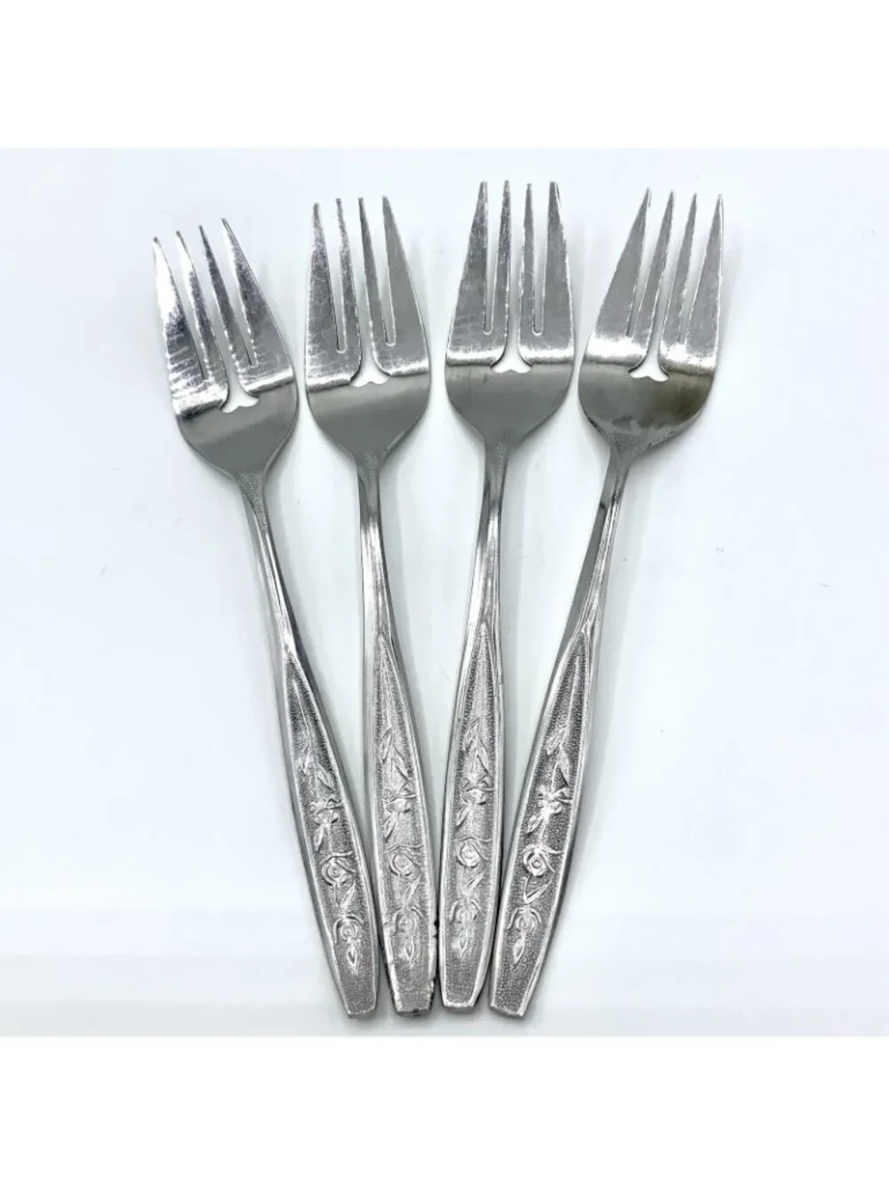 Vtg EKCO Eterna Rose Cotillion Stainless Flatware Lot of 11 Dinner Forks Spoon
